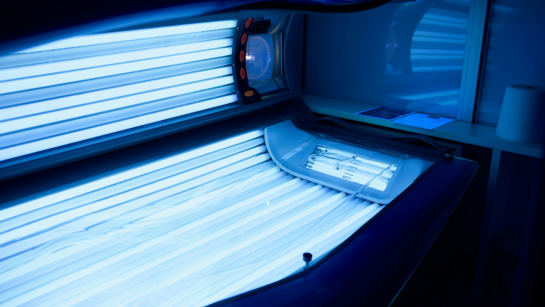 An image of a sunbed which someone would use